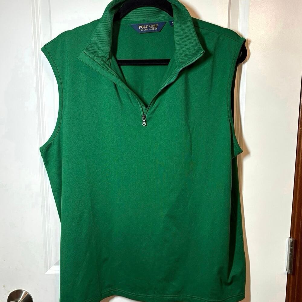 Polo Golf Ralph Lauren Masters Green Sleeveless Quarter Zip Golf Top Womens L​
